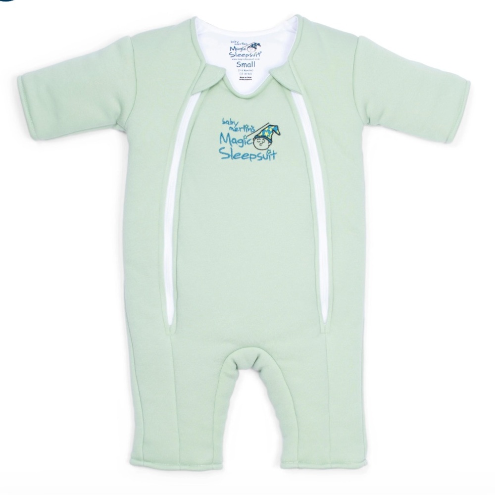 Baby Merlin's Magic Sleepsuit, Green, Cotton, Small 3-6 Months